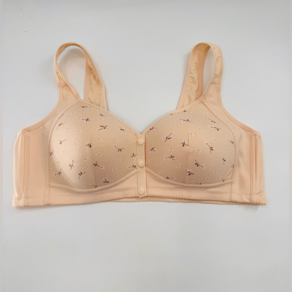 Bra Front Snap Seniors Wireless Padded Daisy 42D Intimates Undergarments NWOT